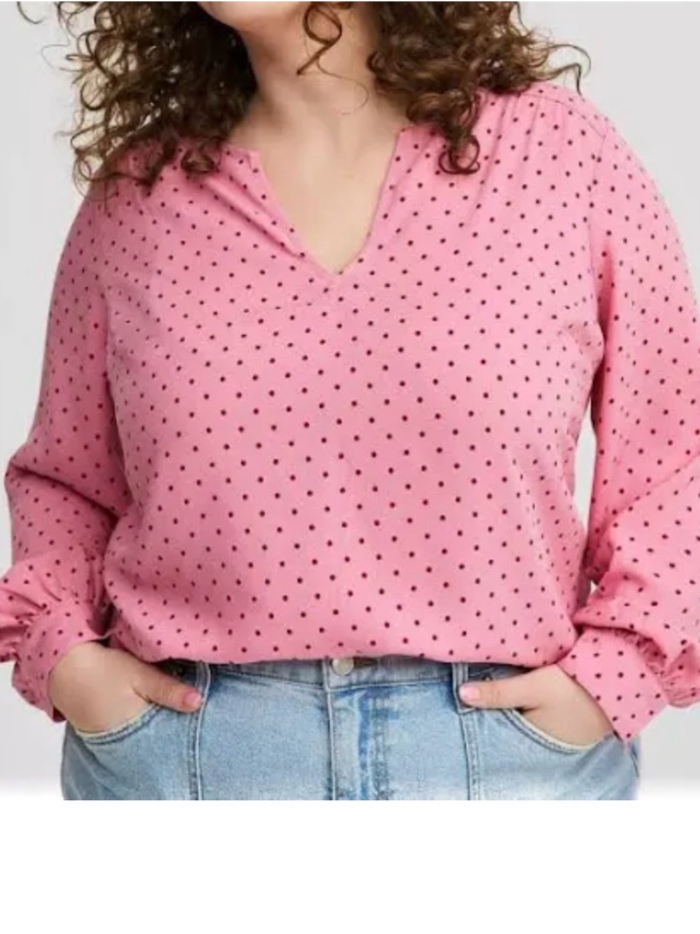 Torrid Harper Pink Polka Dot Blouse